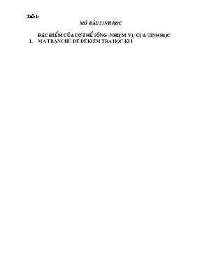 Giáo án môn học Sinh học khối lớp  6